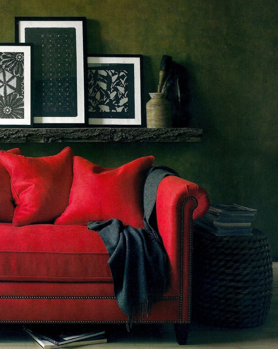 Сочетание красного и зеленого в интерьере