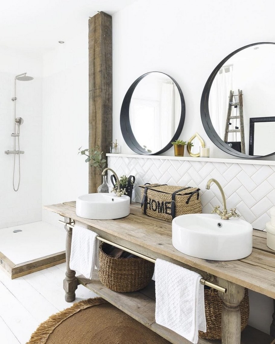 Ванная бохо Сканди