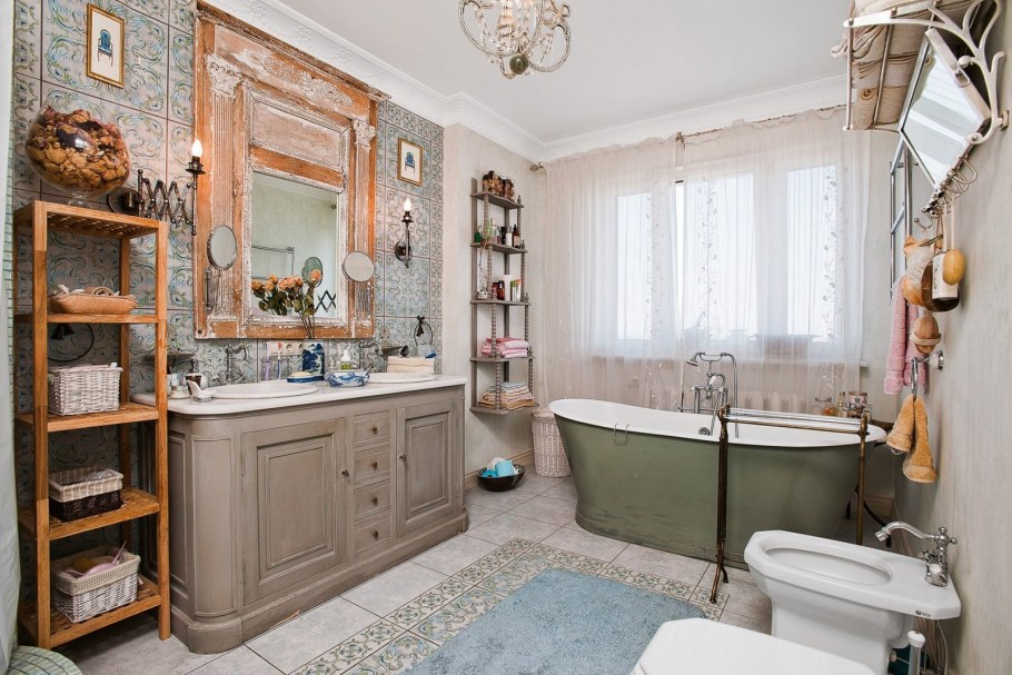 Стиль Shabby Chic ванная