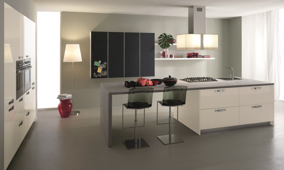 Кухня гостиная с круглым столом