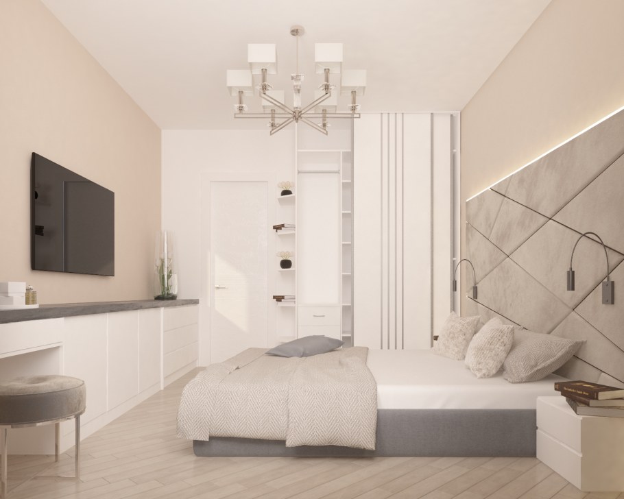 Дизайнер интерьера спальня гостиная