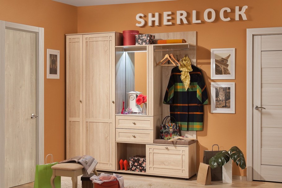 Прихожая Хельга, 920х320х1980, венге/дуб Млечный