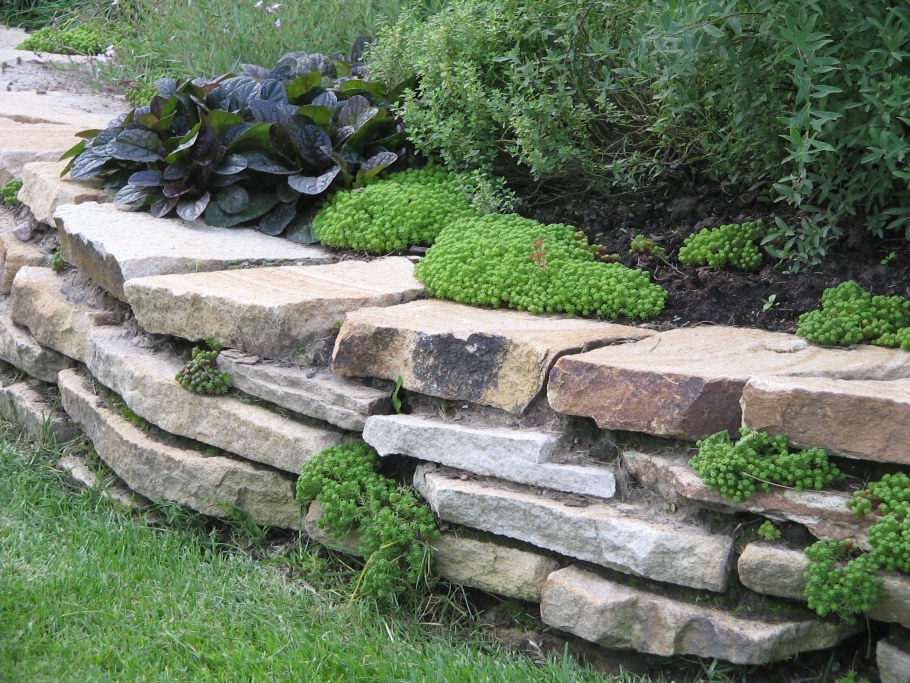 Террасирование склонов плитняк