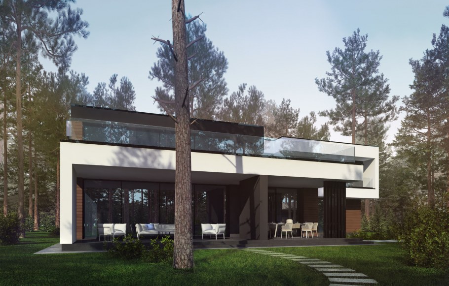 Коттеджный поселок Новорижское шоссе с плоской крышей