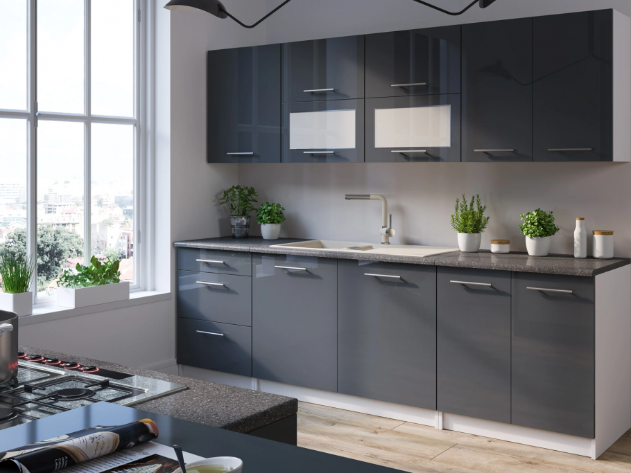 Кухонный гарнитур Корсика антрацит