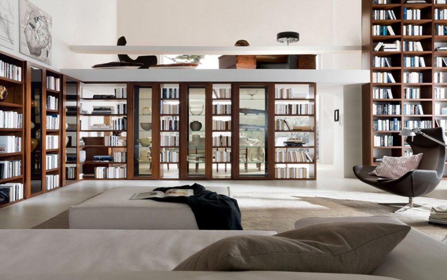 Современные шкафы для домашней библиотеки