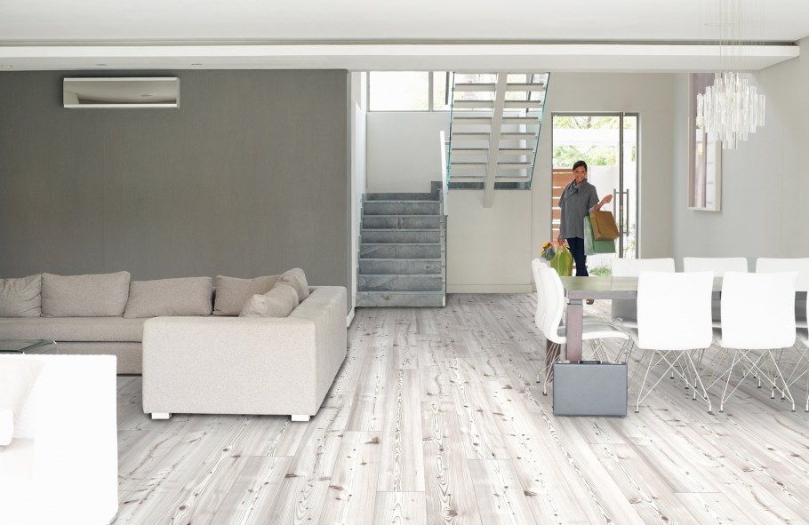 Бело серый ламинат в интерьере