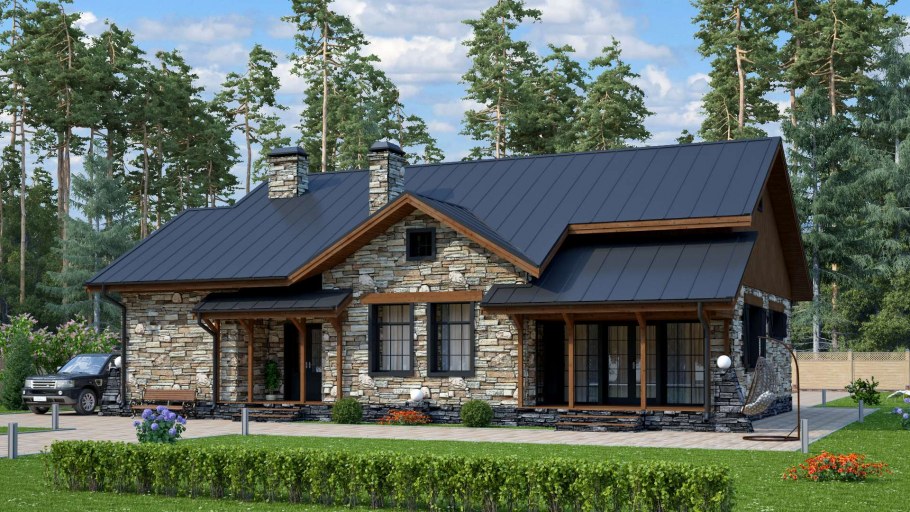 Шале одноэтажный каменный до 150кв.м