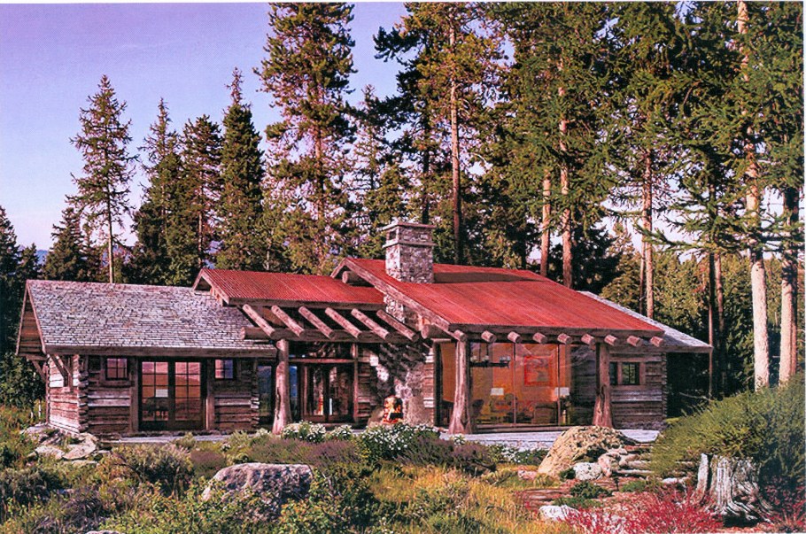 Одноэтажный каменный дом в стиле Шале