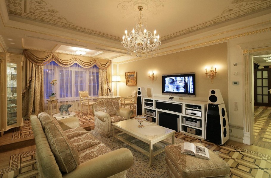 Гостиная в бежевом стиле