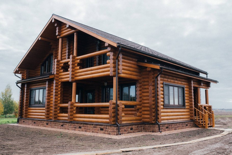 Дом из оцилиндрованного бревна Терем