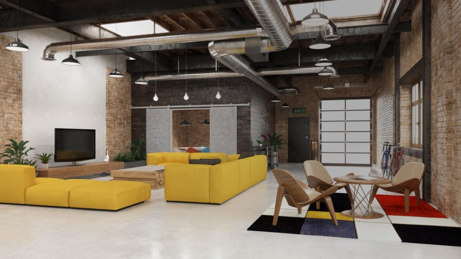 Шкаф и трубы лофт