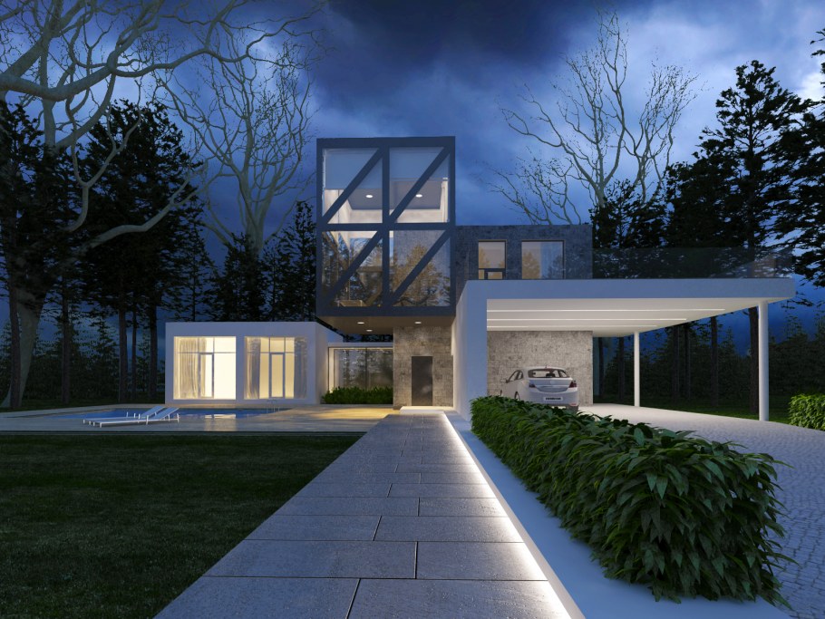 Рендер загородного дома