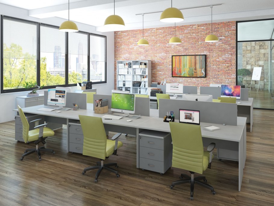 Офисная мебель серая