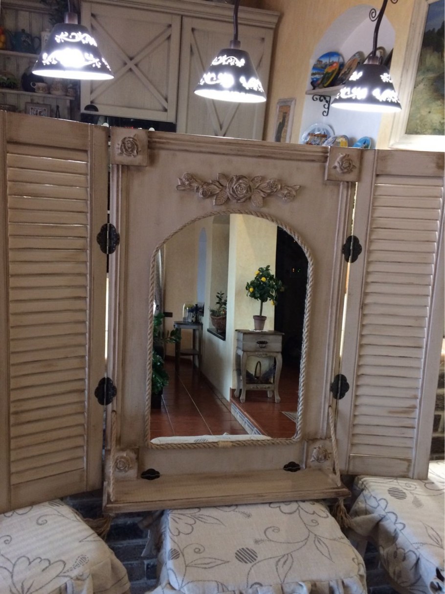 Зеркало ставни в стиле Прованс