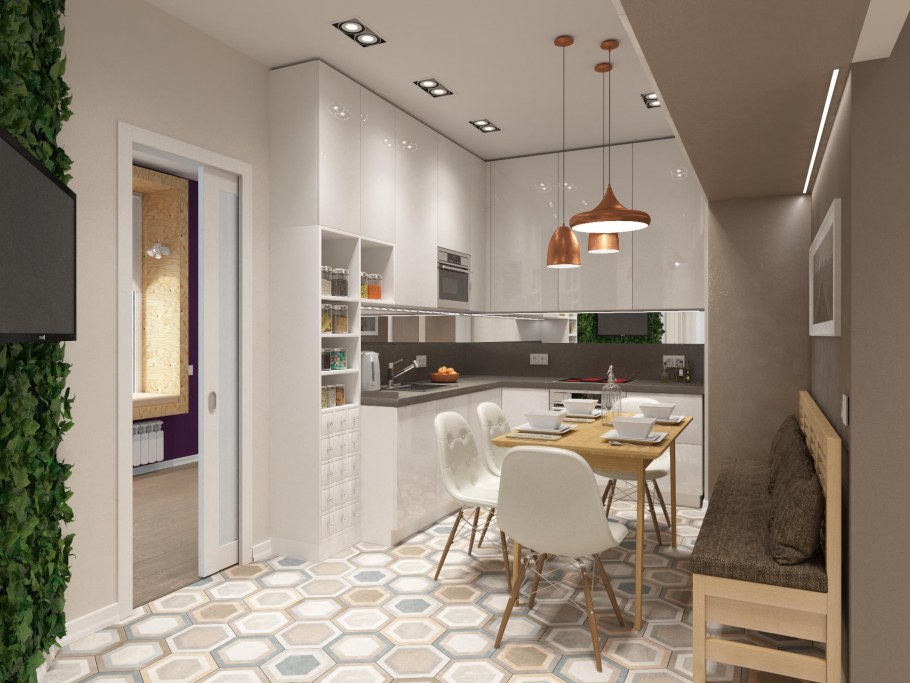 Кухня-гостинная ЖК Ботанический лайф