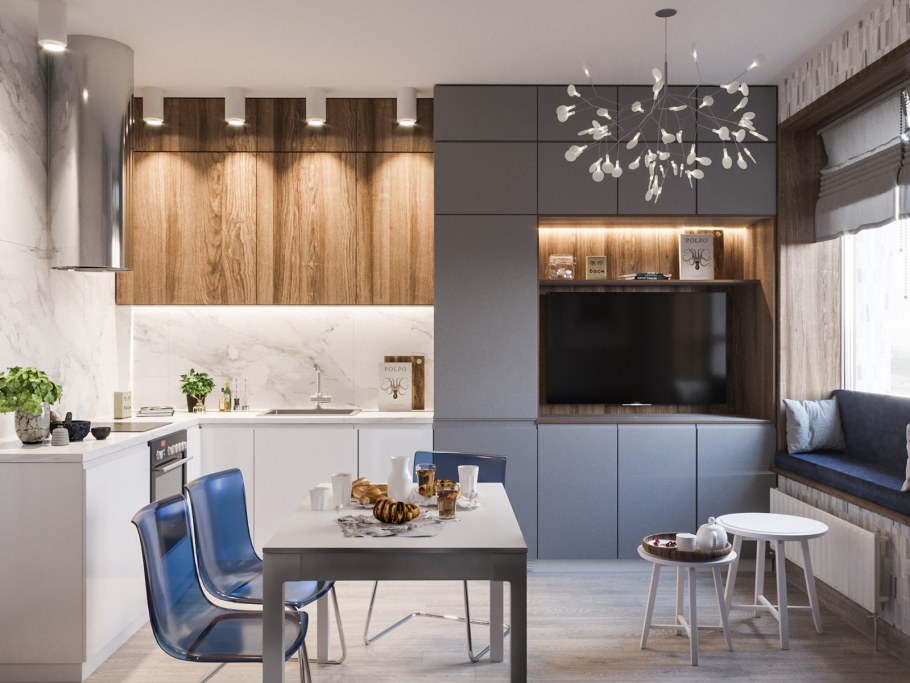 Кухня-гостинная ЖК Ботанический лайф