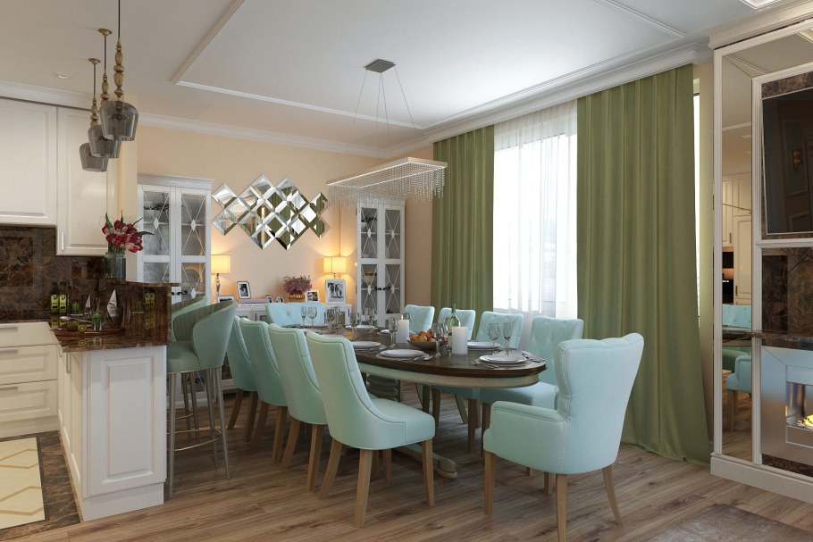 Кухня-гостинная ЖК Ботанический лайф