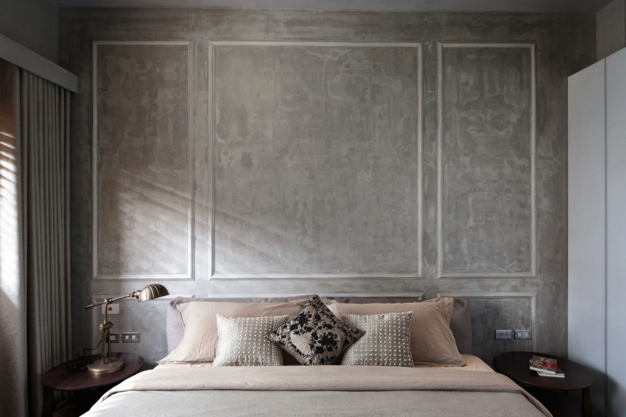 Молдинг настенный в интерьере спальни