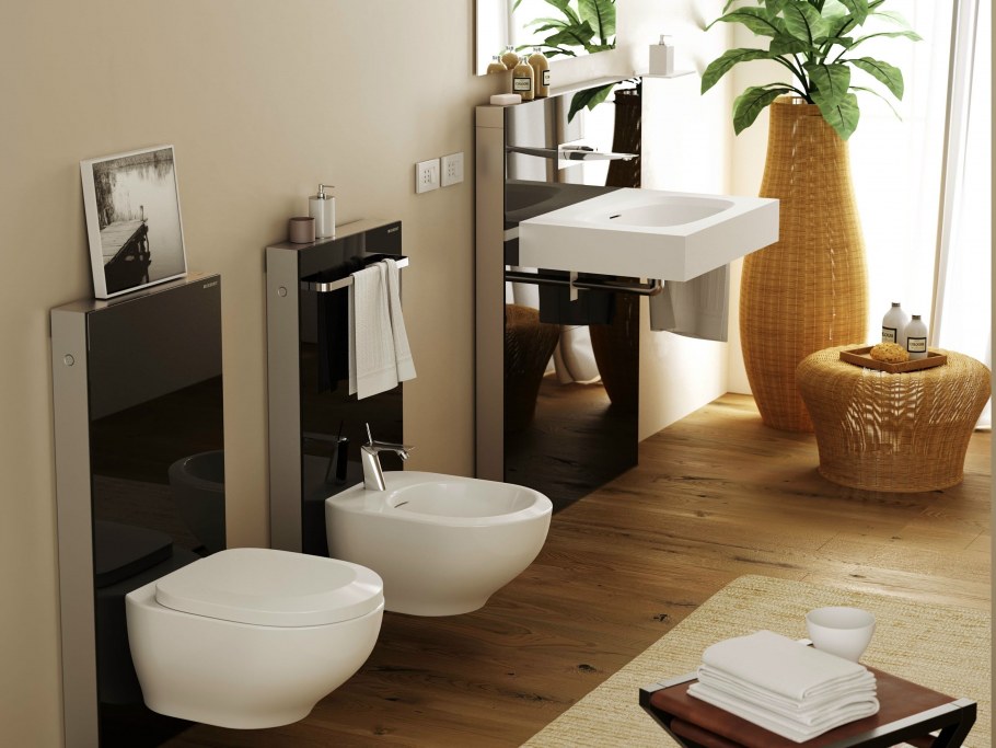 Инсталляция в интерьере ванной