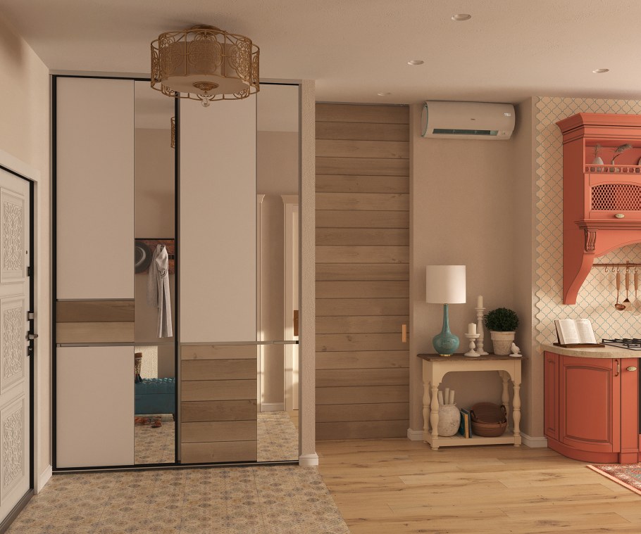 Прихожая в средиземноморском стиле в светлых тонах