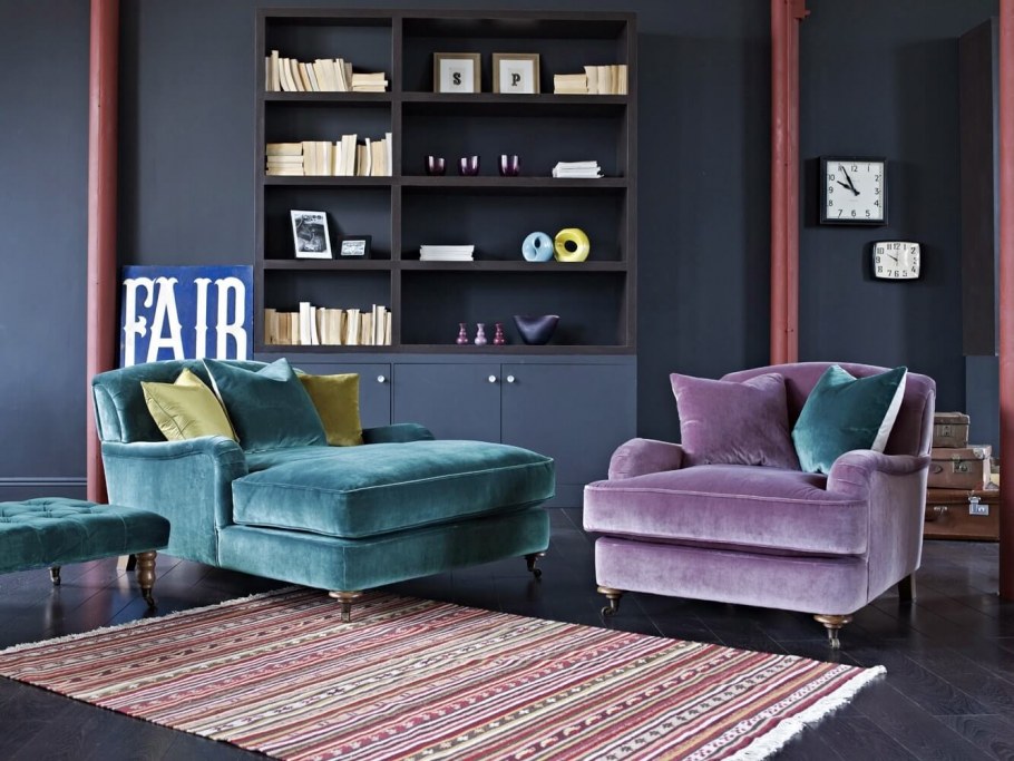 Сочетание сиреневого и коричневого в интерьере