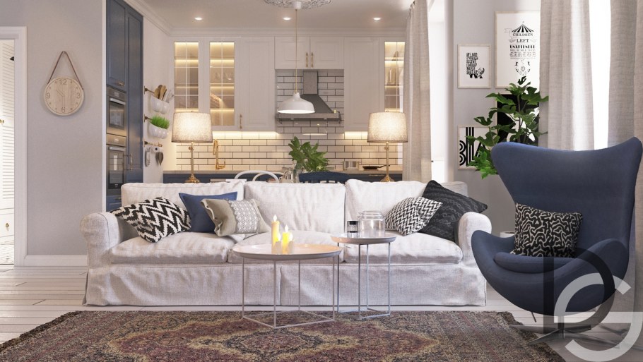 Скандинавский стиль с элементами лофта