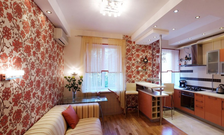 Идеи поклейки обоев в однокомнатной квартире