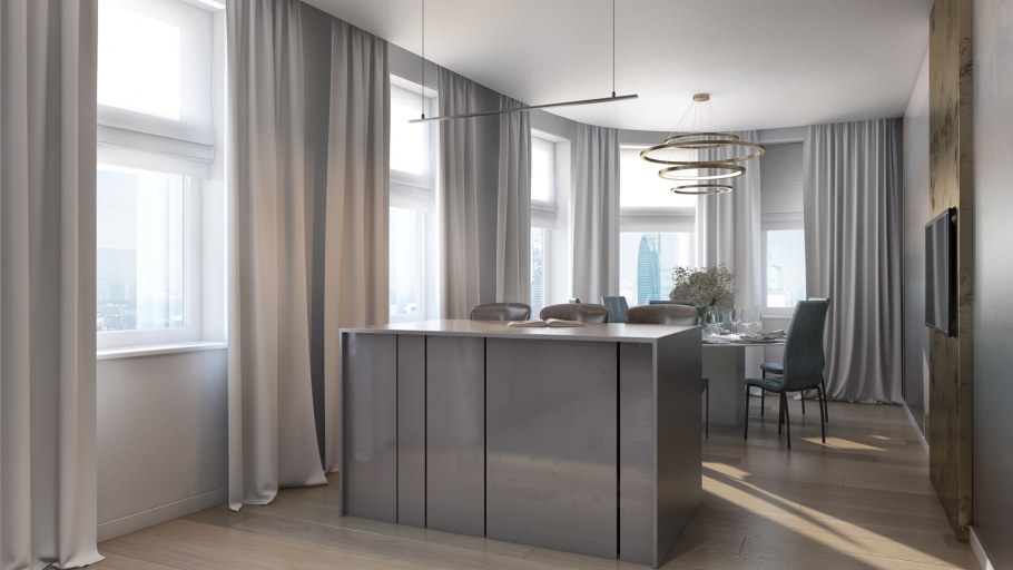 Кухня гостиная ЖК Лефорт