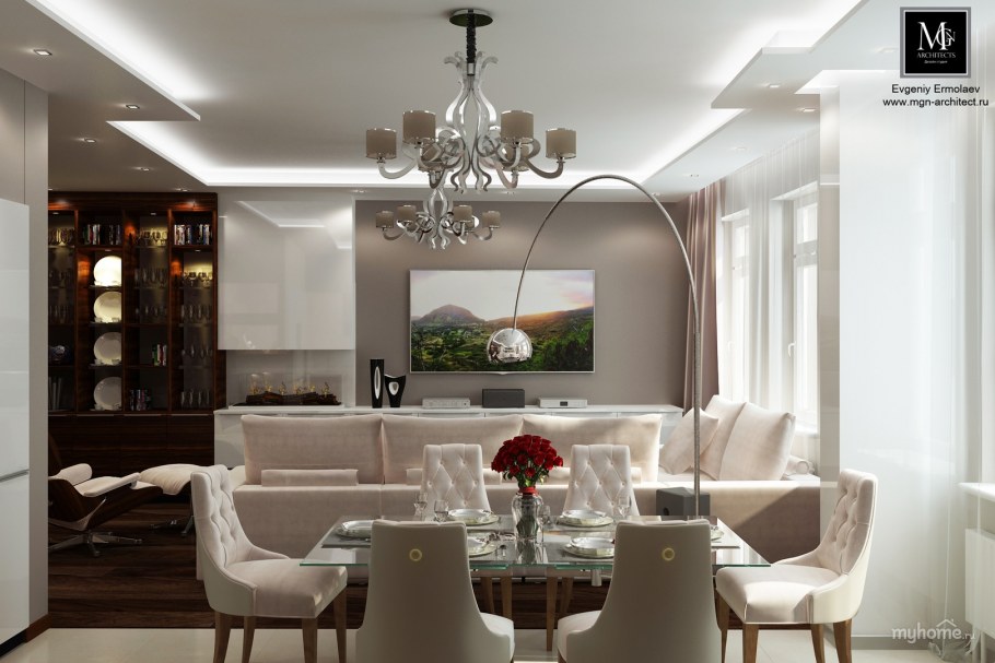 Дизайн проект однокомнатной квартиры в ЖК Лефорт