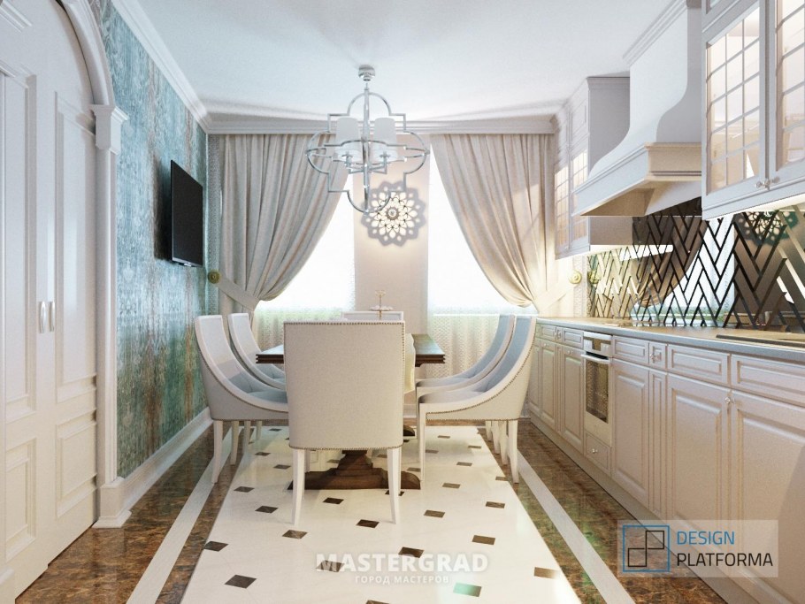 Кухня гостиная ЖК Лефорт