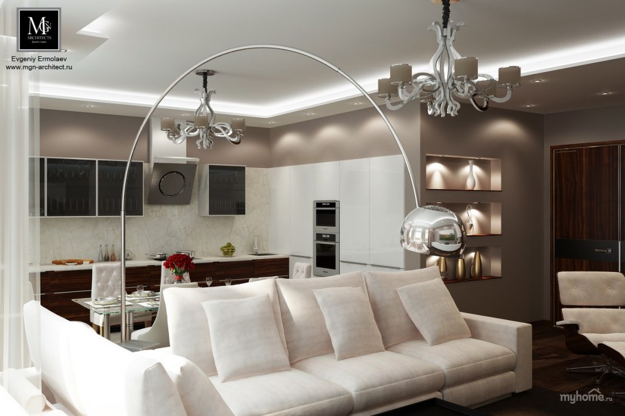 Кухня гостиная ЖК Лефорт