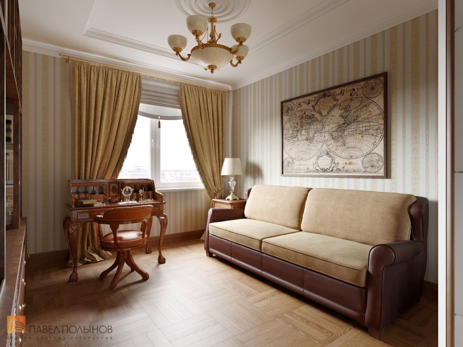 Мятные шторы в интерьере гостиной