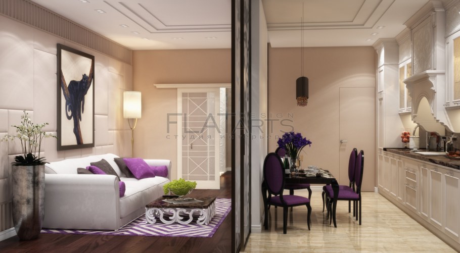 Однокомнатная квартира в стиле арт деко