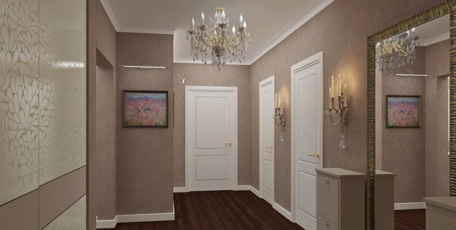 Светлая входная дверь в интерьере