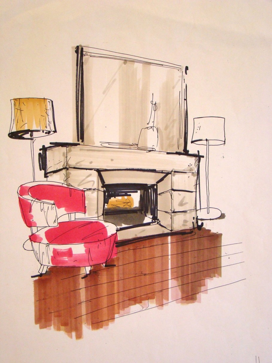 Интерьер мебели рисунок