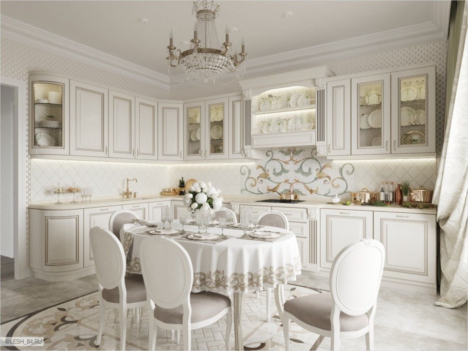 Полный Прованс полка для кухни слоновая кость