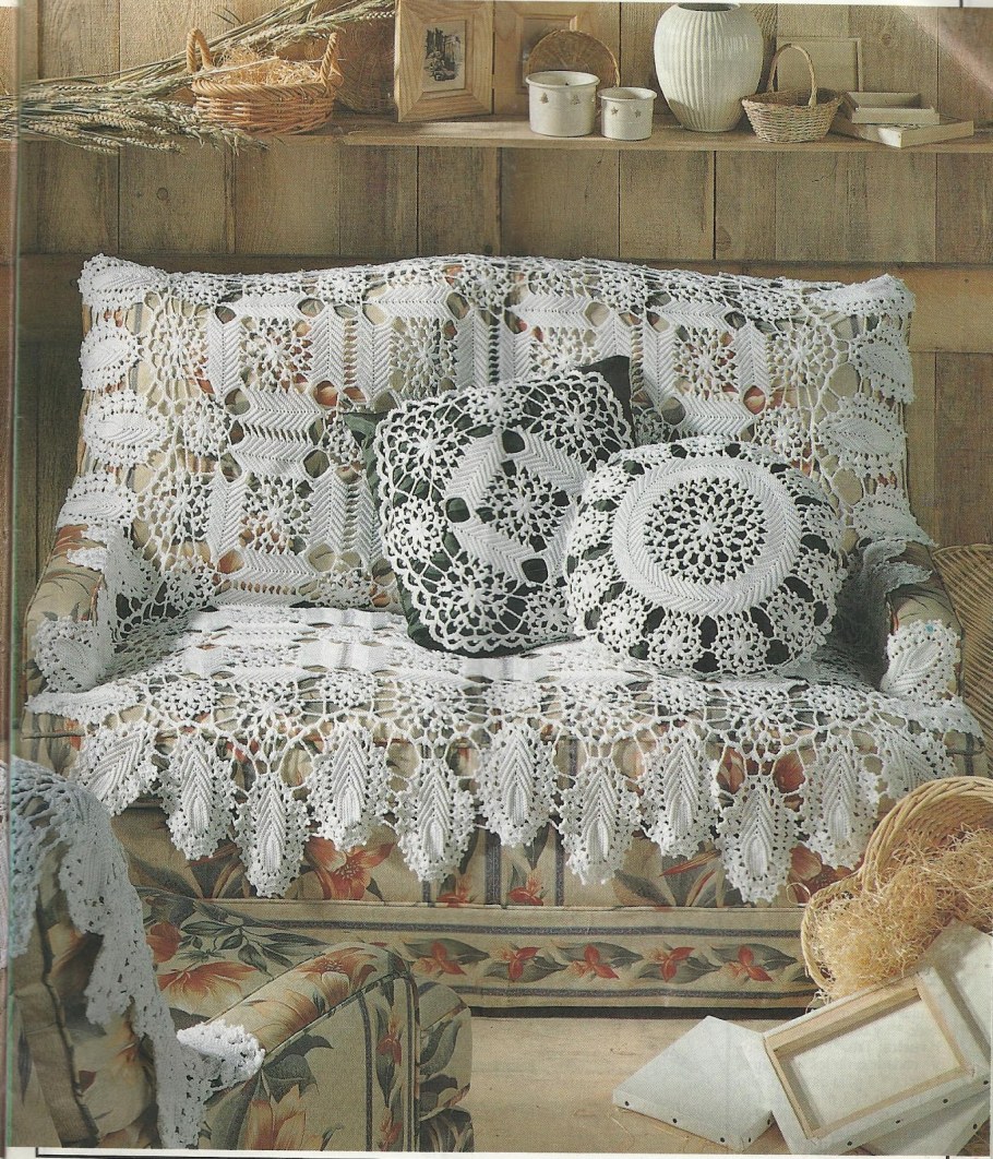 Вязаные покрывала на диван