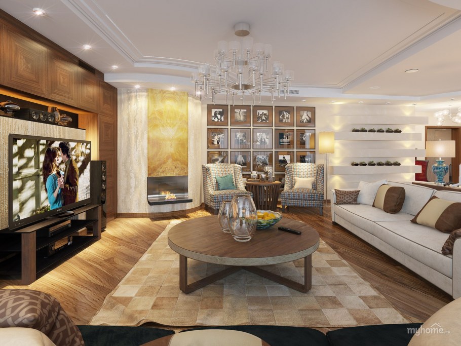 Гостиная с холлом совмещенная