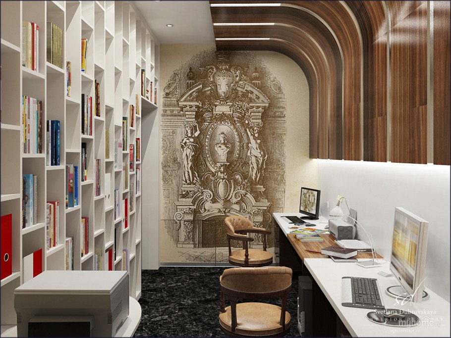 Интерьеры с гостинной Нордик Вереск