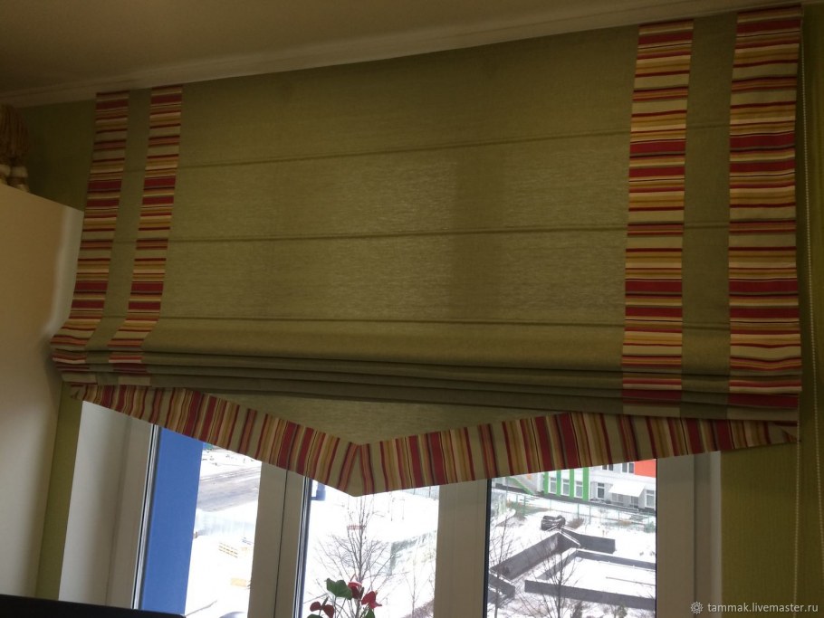 Римские шторы под углом