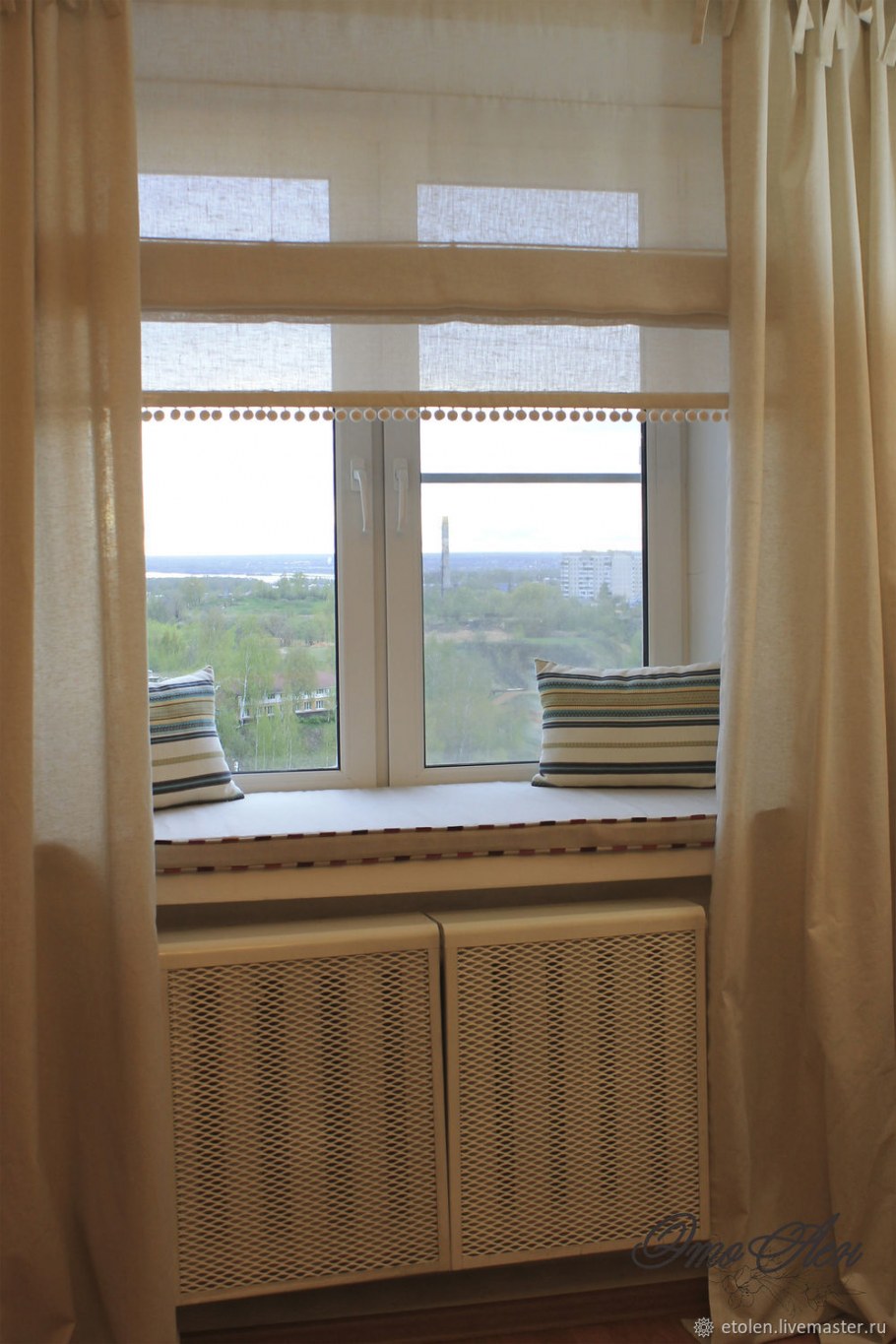 Римская штора из льна