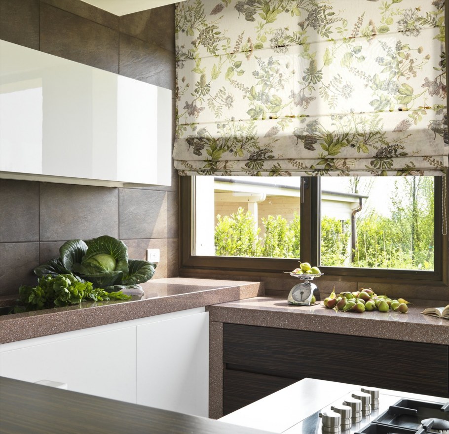 Римская штора мини "Botanico tallo", Marron (86), ширина 73 см