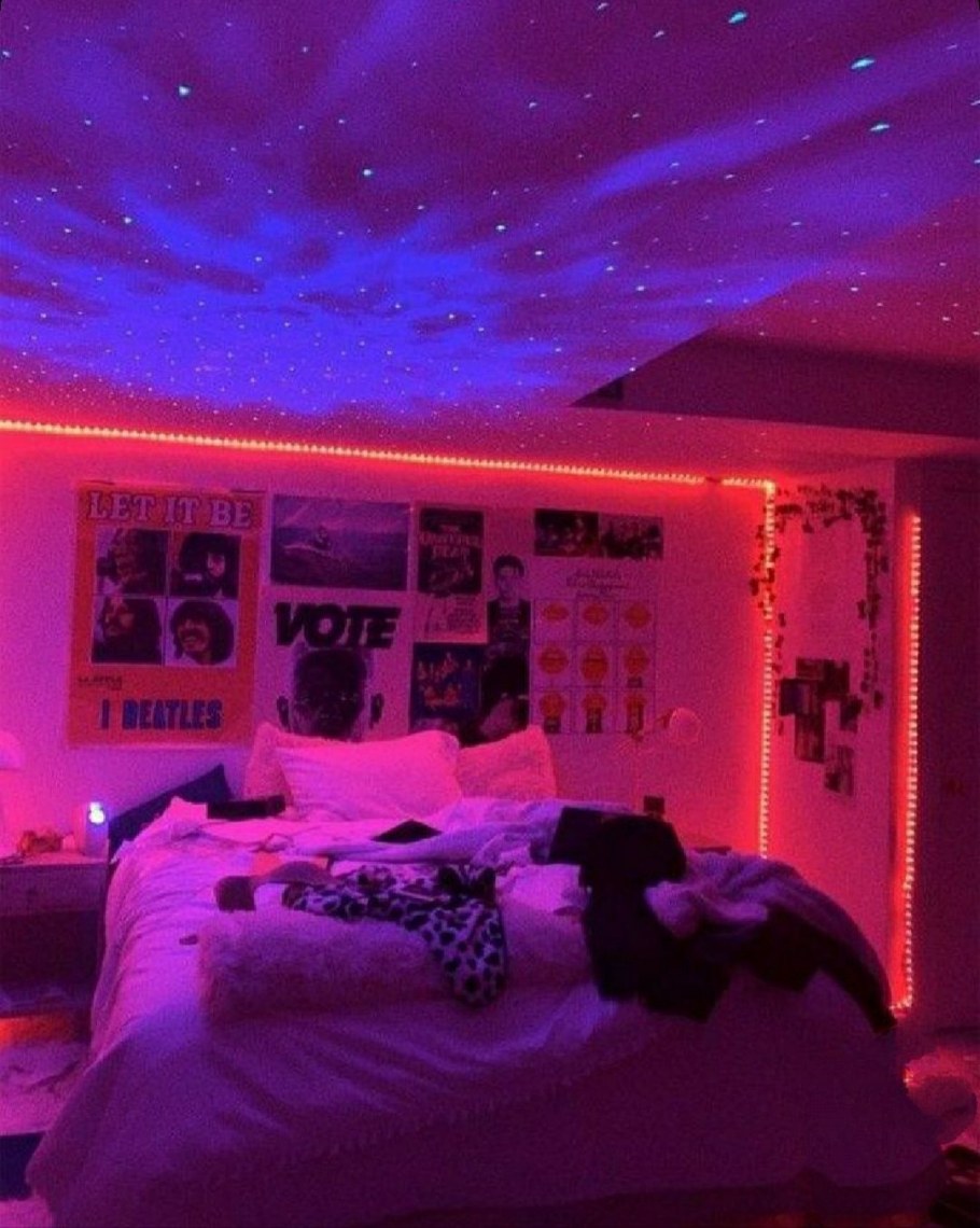 Комната в неоновом стиле