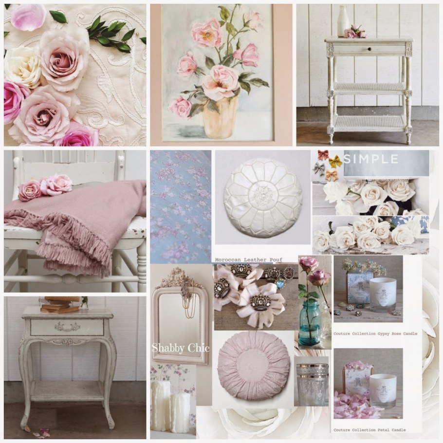 Торшеры в интерьере спальни шебби-Шик