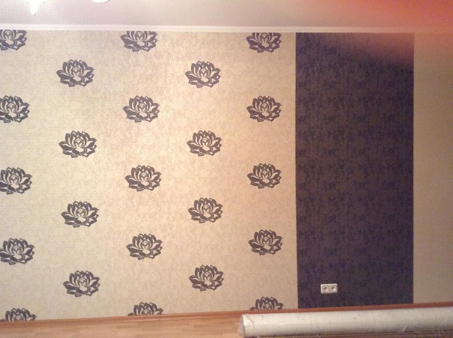 Оклейка стен обоями рисунок