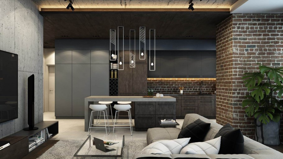 Кухня в стиле лофт