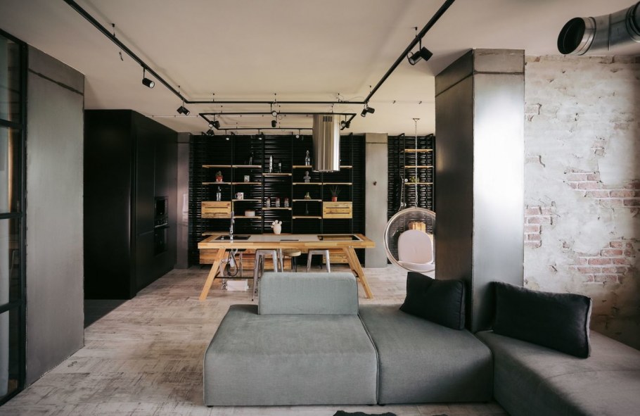 Интерьер «лофт графит» на 40 кв.м