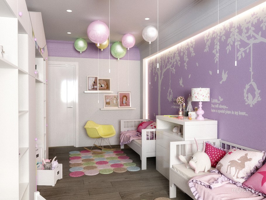 Детская в сиреневых тонах для девочки