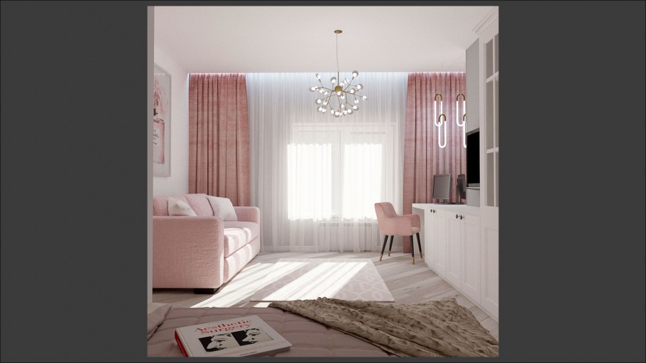 Квартира в цвете пыльная роза